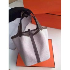 Hermes Picotin Lock Canvas Gris Foncé
