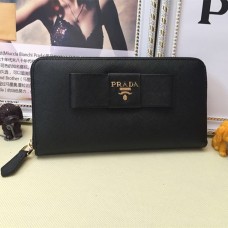 Portefeuille Prada Zip Around L0506 Noir