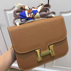 Sac Hermes Constance 23cm Cuir Epsom Camel Or