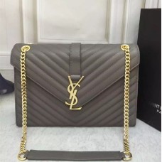 YSL Saint Laurent Classic Grand Sac Monogram Gris 31cm
