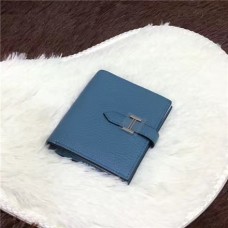 Portefeuille Hermes à deux volets H006 bleu