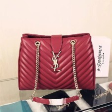 Sac Shopping YSL Saint Laurent Monogram Bordeaux