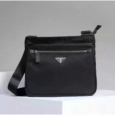Sac à bandoulière Prada en toile pour hommes VA251 noir