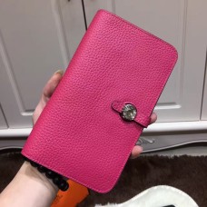 Hermes Dogon Portefeuille Togo Cuir H001 Rose Chaud