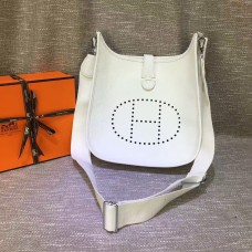 Hermes Evelyne III Togo Sac à bandoulière en cuir blanc