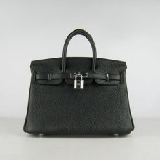 Hermes Birkin 25cm Sac à main 6068 noir argent