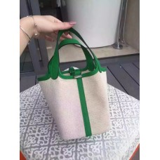 Hermes Picotin Lock Canvas Vert