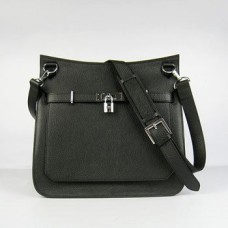 Hermes Jypsiere 28cm Sac Bandoulière Noir Argent