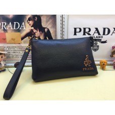 Pochette en cuir Prada pour hommes 3314 Noir
