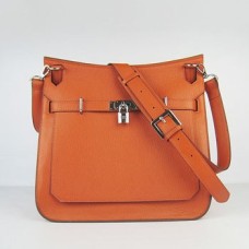 Hermes Jypsiere 28cm Sac Bandoulière Orange Argent
