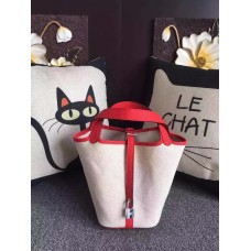 Hermes Picotin Lock Canvas Rouge