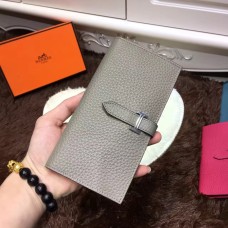 Hermes Bearn Portefeuille Togo Cuir H005 Gris