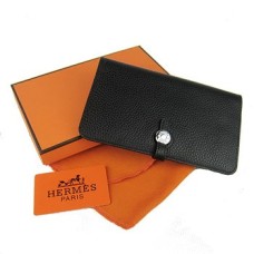 Hermes Dogon Portefeuille Togo Cuir H001 Noir