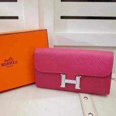 Hermes Constance Portefeuille Togo Cuir Rose