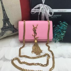 YSL Small Tassel Chain Sac Cuir 17cm Rose